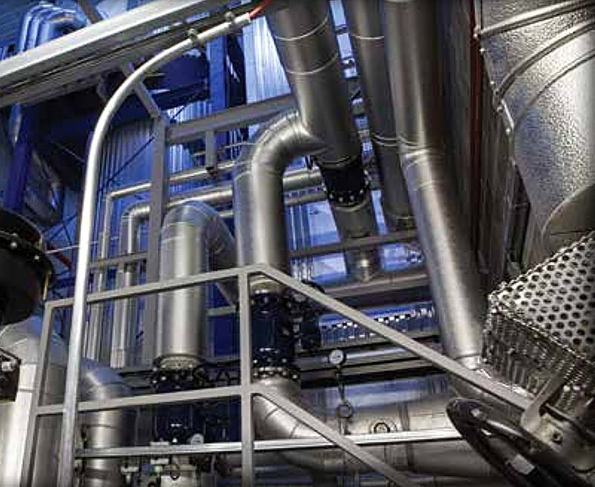 Piping and valves inside a refinery plant